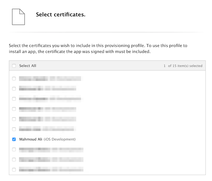 ios provisioning profile certificados