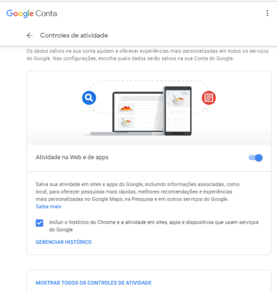 Pesquisando as informações que o Google tem sobre você