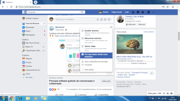 Como descobrir suas informações no facebook?